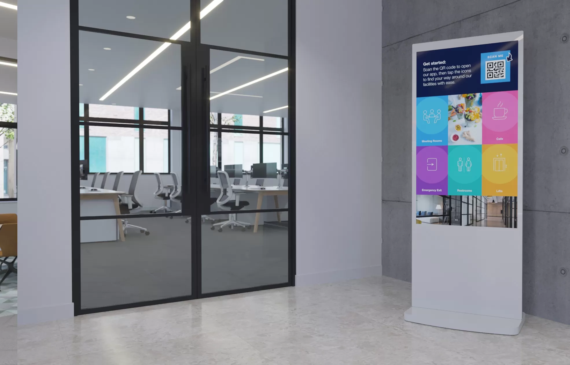 Kiosk — الشاشات التفاعلية والإعلانية — برق التكنولوجيا الرياض